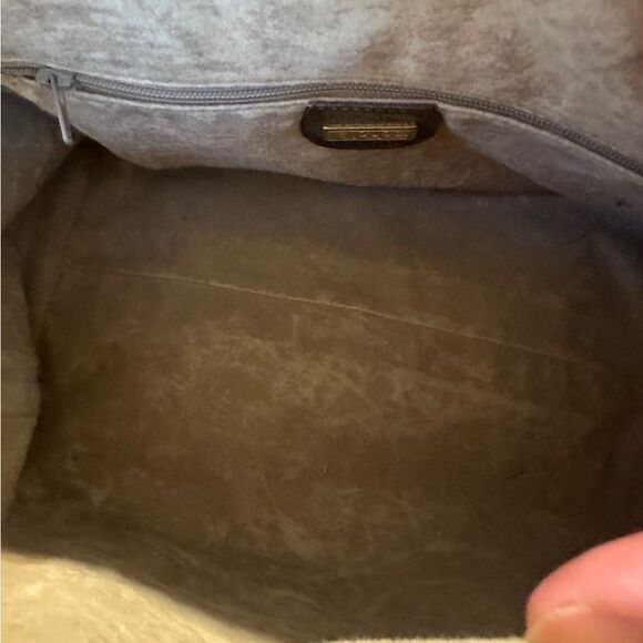 Gucci Brown Leather Satchel with Monogram Canvas - Picture 12 of 16